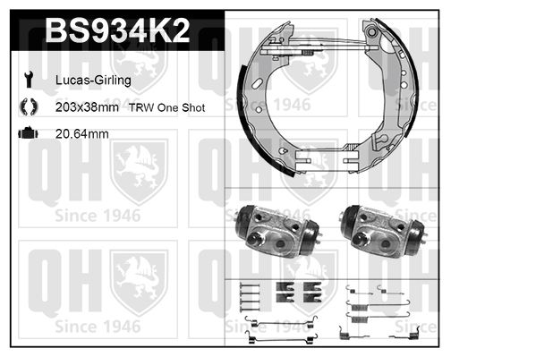 QUINTON HAZELL Комплект тормозных колодок BS934K2